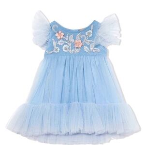 Tutu Du Monde Blue and Pink Floral Kids Formal Dress